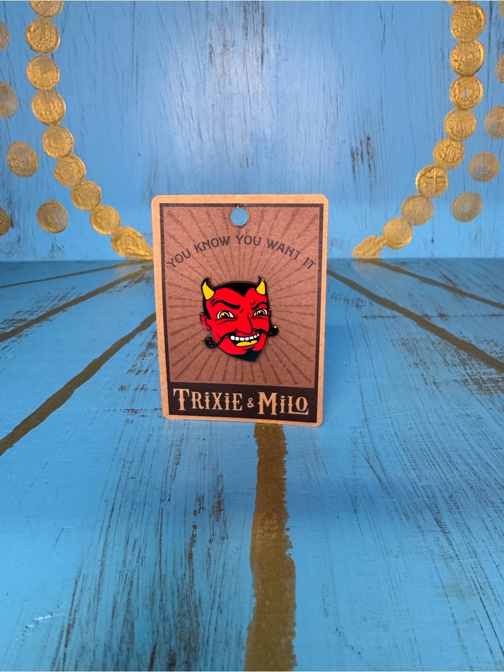 Red Devil Enamel Pin - Trixie & Milo